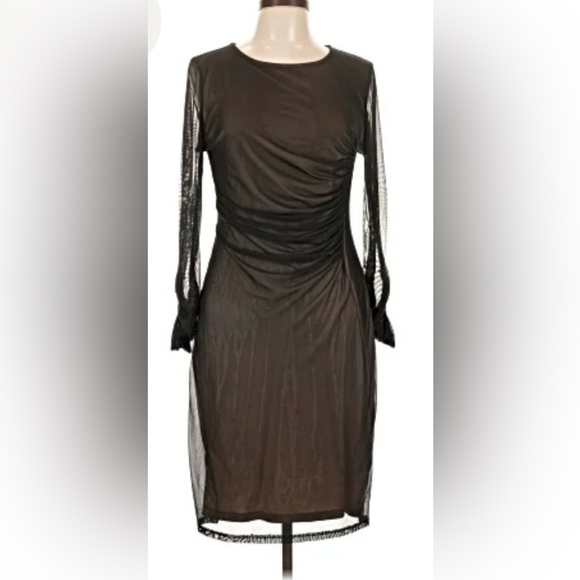 Dresses & Skirts - DKNY - Black Long Sleeve Mesh Dress NWT